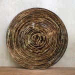 Lacquered bamboo decorative plate, 'Return to Nature' - Lacquered Bamboo Decorative Plate in Brown from Thailand