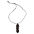 Amethyst and leather pendant necklace, 'Feather Spirit' - Brown Leather Feather Pendant Necklace with Amethyst