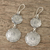 Silver dangle earrings, 'Floral Globes' - 950 Silver Floral Stamped Hill Tribe Dangle Earrings