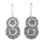 Silver dangle earrings, 'Flower Coins' - Karen Hill Tribe Silver Floral Boho Dangle Earrings