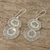 Silver dangle earrings, 'Flower Coins' - Karen Hill Tribe Silver Floral Boho Dangle Earrings