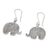 Silver dangle earrings, 'Elephant Flower' - Karen Hill Tribe Silver Floral Elephant Dangle Earrings (image 2c) thumbail