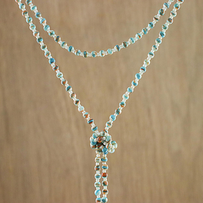 Lasso-Halskette aus Glasperlen - Bunte Glasperlen-Lariat-Halskette aus Thailand