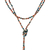 Glass beaded lariat necklace, 'Festive Holiday in Red' - Multicolored Glass Beaded Lariat Necklace from Thailand