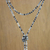 Lariat-Halskette aus Achatperlen - Lariat-Halskette mit Achatperlen in Schwarz aus Thailand
