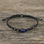 Lapis lazuli beaded macrame bracelet, 'Single Bead' - Lapis Lazuli Beaded Macrame Bracelet from Thailand (image 2) thumbail