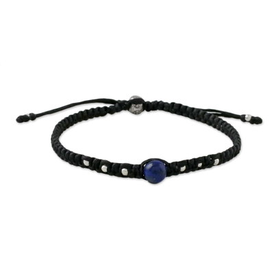 Lapis Lazuli Beaded Macrame Bracelet from Thailand