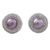 Rhodium plated cultured pearl button earrings, 'Ocean Rose' - Rose Cultured Pearl and Rhodium-Plated Brass Button Earrings (image 2a) thumbail