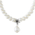Cultured pearl beaded pendant necklace, 'White Halo' - Cultured Pearl and Sterling Silver Flower Pendant Necklace (image 2d) thumbail