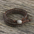 Smoky quartz beaded wrap bracelet, 'Spring Smoke' - Smoky Quartz and Leather Beaded Wrap Bracelet from Thailand (image 2b) thumbail