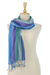 Cotton scarves, 'Summer Morning' (pair) - Handwoven Cotton Scarves in Cool Tones from Thailand (Pair) (image 2c) thumbail