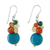 Multi-gemstone dangle earrings, 'Colorful Wonder' - Multi-Gemstone Beaded Dangle Earrings from Thailand thumbail
