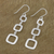 Sterling silver dangle earrings, 'Modern Squares' - Modern Square Sterling Silver Dangle Earrings from Thailand (image 2b) thumbail