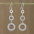Sterling silver dangle earrings, 'Cool Rings' - Circle Motif Sterling Silver Dangle Earrings from Thailand thumbail