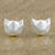 Sterling silver stud earrings, 'Cat Lover' - Geometric Cat Sterling Silver Stud Earrings from Thailand (image 2) thumbail