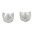 Sterling silver stud earrings, 'Cat Lover' - Geometric Cat Sterling Silver Stud Earrings from Thailand thumbail