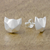Sterling silver stud earrings, 'Cat Lover' - Geometric Cat Sterling Silver Stud Earrings from Thailand (image 2b) thumbail