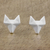 Sterling silver stud earrings, 'Fox Lover' - Geometric Fox Sterling Silver Stud Earrings from Thailand (image 2) thumbail