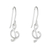 Sterling silver dangle earrings, 'G-Clef' - Sterling Silver G-Clef Dangle Earrings from Thailand thumbail