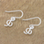 Sterling silver dangle earrings, 'G-Clef' - Sterling Silver G-Clef Dangle Earrings from Thailand (image 2b) thumbail