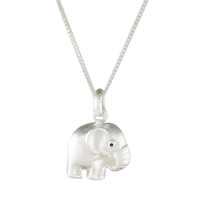 Sterling silver pendant necklace, 'Elephant Lover' - Sterling Silver Elephant Pendant Necklace from Thailand