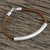 Sterling silver and leather pendant bracelet, 'Everyday Style' - Sterling Silver and Leather Pendant Bracelet