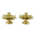 Brass candlesticks, 'Luminous Lotus' (pair) - Brass Thai Lotus Blossom Candlesticks for Tapers (Pair) (image 2c) thumbail