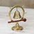 Brass bell, 'On Nautical Time' - Brass Nautical Ship Wheel Bell with Rain Tree Wood Stick (image 2b) thumbail