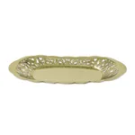 Brass catchall, 'Thai Living' - Ornate Brass Floral Openwork Decorative Oval Catchall