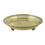 Brass decorative tray, 'Timeless Brilliance' - Brass Floral Thai Elephant Openwork Decorative Catchall Tray