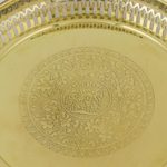 Brass decorative tray, 'Timeless Brilliance' - Brass Floral Thai Elephant Openwork Decorative Catchall Tray