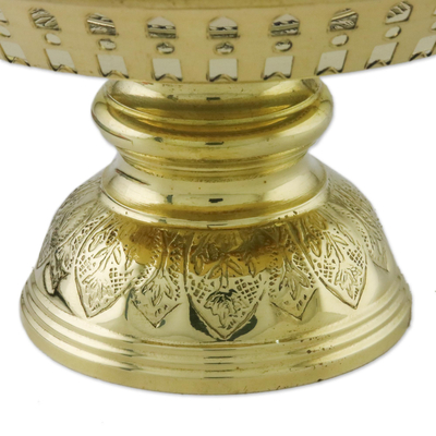 Brass catchall, 'Princely Elephant' - Architectural Ornate Elephant Brass Catchall from Thailand
