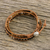 Agate and onyx beaded wrap bracelet, 'Dusky Dunes' - Unisex Agate and Onyx Beaded Leather Cord Wrap Bracelet (image 2b) thumbail