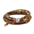 Agate and onyx beaded wrap bracelet, 'Dusky Dunes' - Unisex Agate and Onyx Beaded Leather Cord Wrap Bracelet (image 2e) thumbail