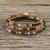 Agate and onyx beaded wrap bracelet, 'Sunset Fields' - Moss Agate and Onyx Beaded Leather Cord Wrap Bracelet (image 2) thumbail