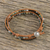 Agate and onyx beaded wrap bracelet, 'Sunset Fields' - Moss Agate and Onyx Beaded Leather Cord Wrap Bracelet (image 2b) thumbail