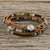 Agate and onyx beaded wrap bracelet, 'Sunset Fields' - Moss Agate and Onyx Beaded Leather Cord Wrap Bracelet (image 2c) thumbail