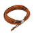 Carnelian and jasper beaded wrap bracelet, 'Terra Firma Swirl' - Carnelian and Jasper Beaded Leather Cord Wrap Bracelet (image 2d) thumbail