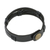 Men's leather wristband bracelet, 'Commander in Black' - Men's Black Leather Wristband Bracelet with Brass Snap (image 2d) thumbail