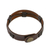 Men's leather wristband bracelet, 'Commander in Dark Brown' - Men's Dark Brown Leather Wristband Bracelet with Brass Snap