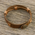 Men's leather wristband bracelet, 'Commander in Light Brown' - Men's Light Brown Leather Wristband Bracelet with Brass Snap (image 2b) thumbail