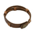 Men's leather wristband bracelet, 'Commander in Light Brown' - Men's Light Brown Leather Wristband Bracelet with Brass Snap (image 2d) thumbail