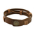 Men's leather wristband bracelet, 'Commander in Light Brown' - Men's Light Brown Leather Wristband Bracelet with Brass Snap (image 2e) thumbail