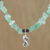 Aventurine and garnet beaded pendant necklace, 'Sauntering Seahorse' - Aventurine Garnet Sterling Silver Seahorse Pendant Necklace (image 2) thumbail