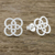Aretes de plata de ley - Aretes de plata de ley con flor de bucle simétrico