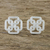Sterling silver stud earrings, 'Journey Together' - Square Labyrinth Motif Sterling Silver Stud Earrings (image 2) thumbail