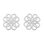 Sterling silver stud earrings, 'Inescapable Beauty' - Symmetrical Overlapping Loop Sterling Silver Stud Earrings