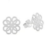 Sterling silver stud earrings, 'Inescapable Beauty' - Symmetrical Overlapping Loop Sterling Silver Stud Earrings