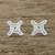 Sterling silver stud earrings, 'Winking Star' - Curved Four-Sided Star Sterling Silver Stud Earrings (image 2) thumbail