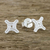 Sterling silver stud earrings, 'Winking Star' - Curved Four-Sided Star Sterling Silver Stud Earrings (image 2b) thumbail